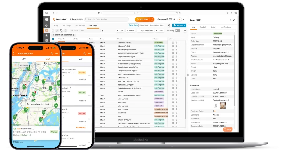 Track-POD, a delivery management solution, integrates with any OMS platform for wholesale and retail