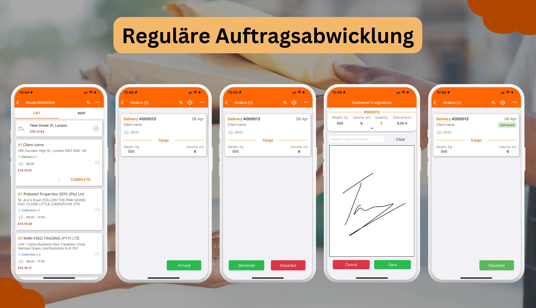 Reguläre Auftragsabwicklung