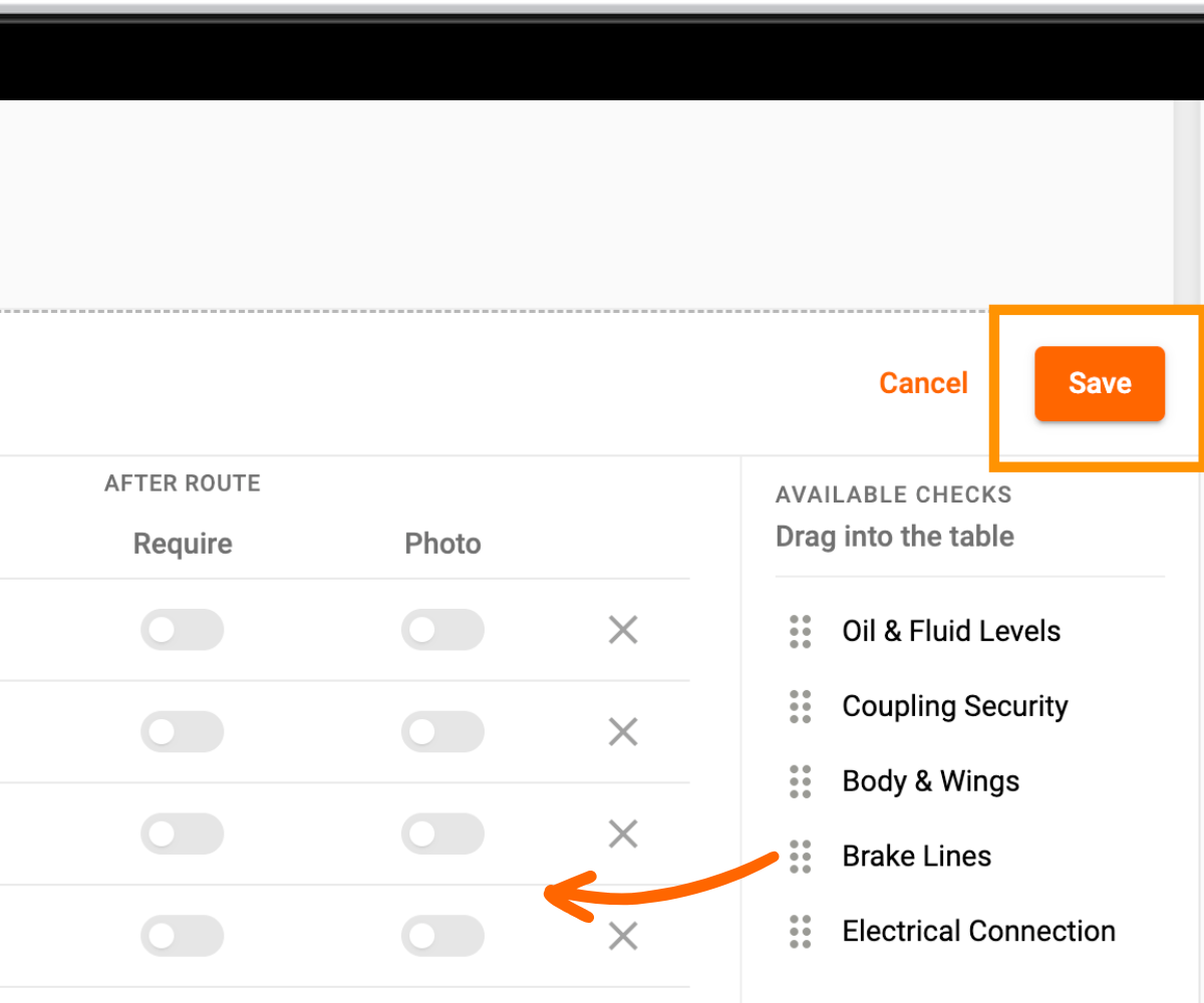 Checklist Drag Function