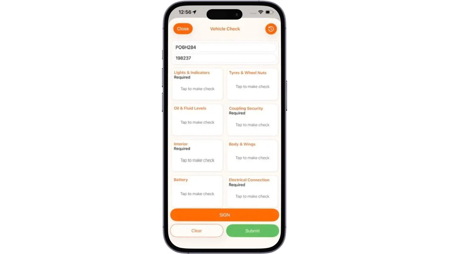 App Screen Checklist