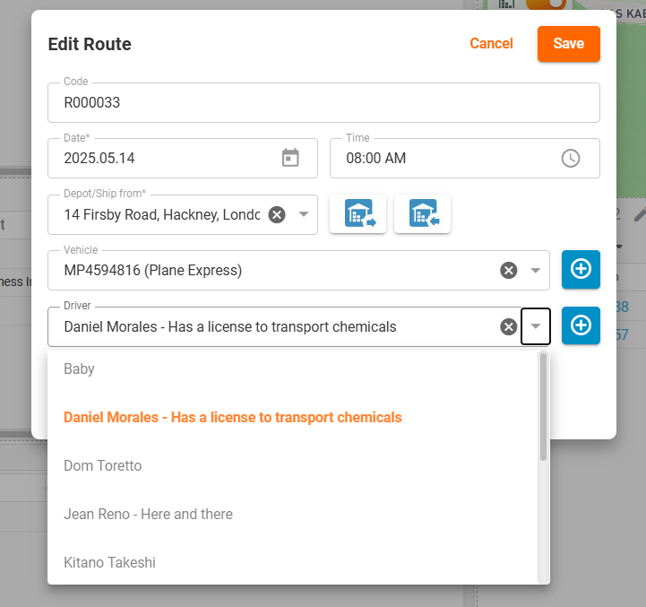 Delivery driver note