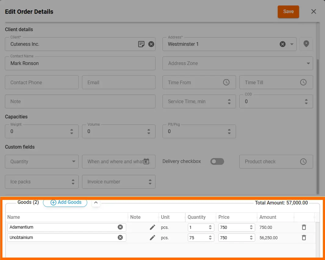Automatic goods price calculator