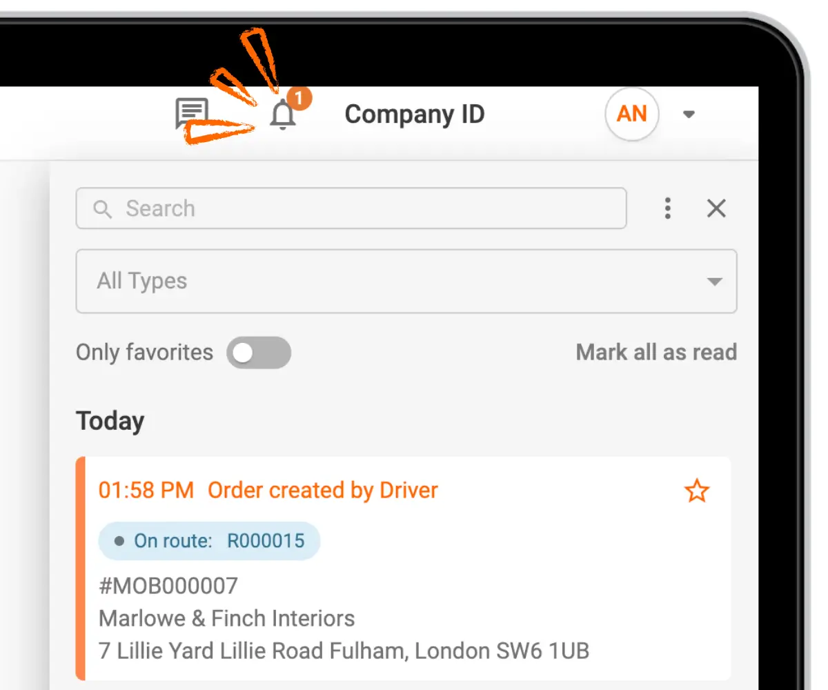 Notification Order Created by Driver