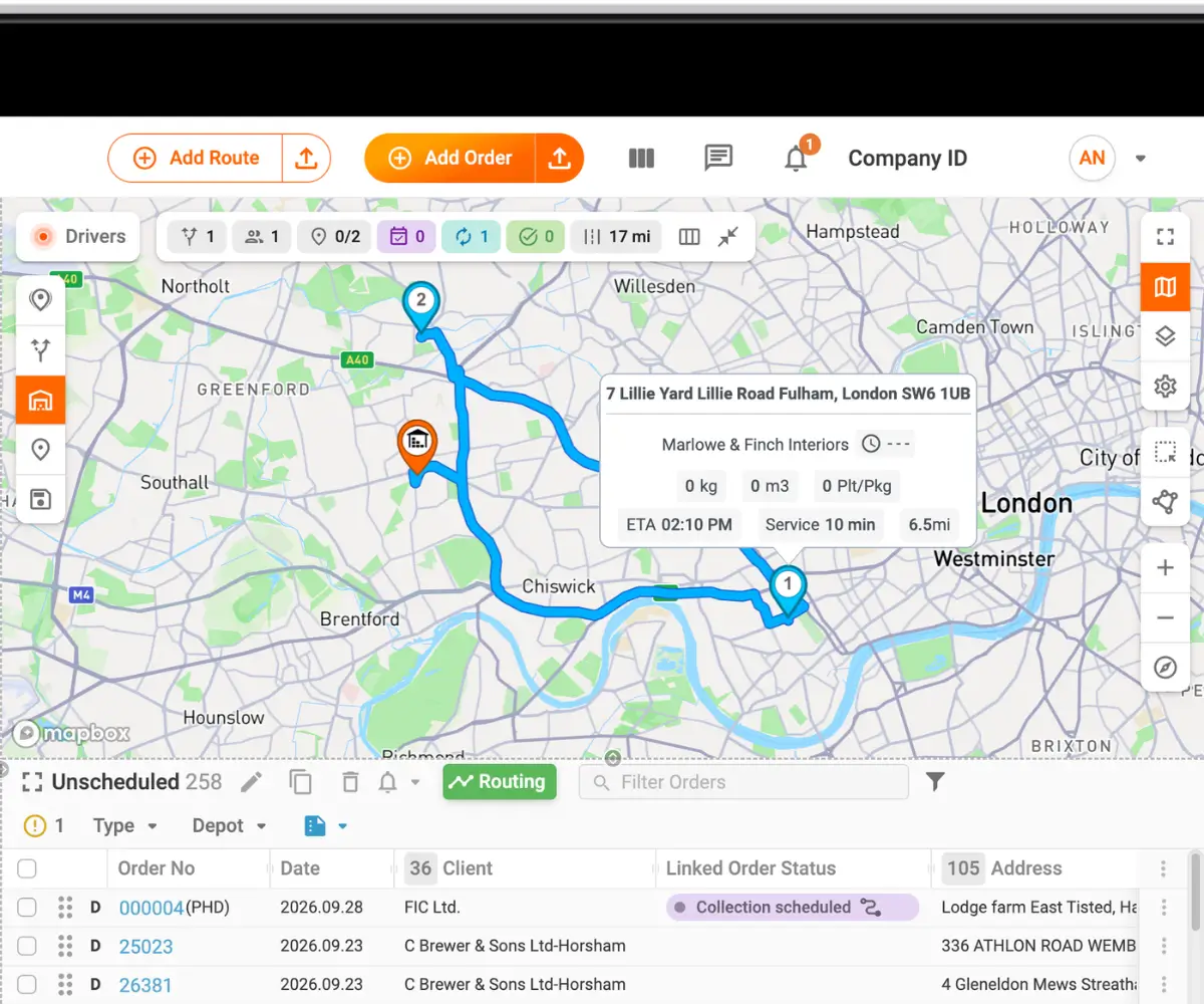 Plan Track Order Created by Driver