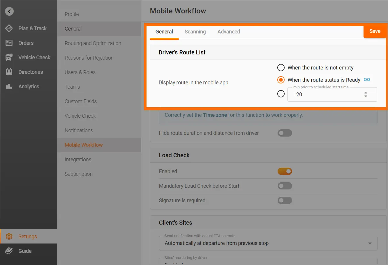 Display route in app