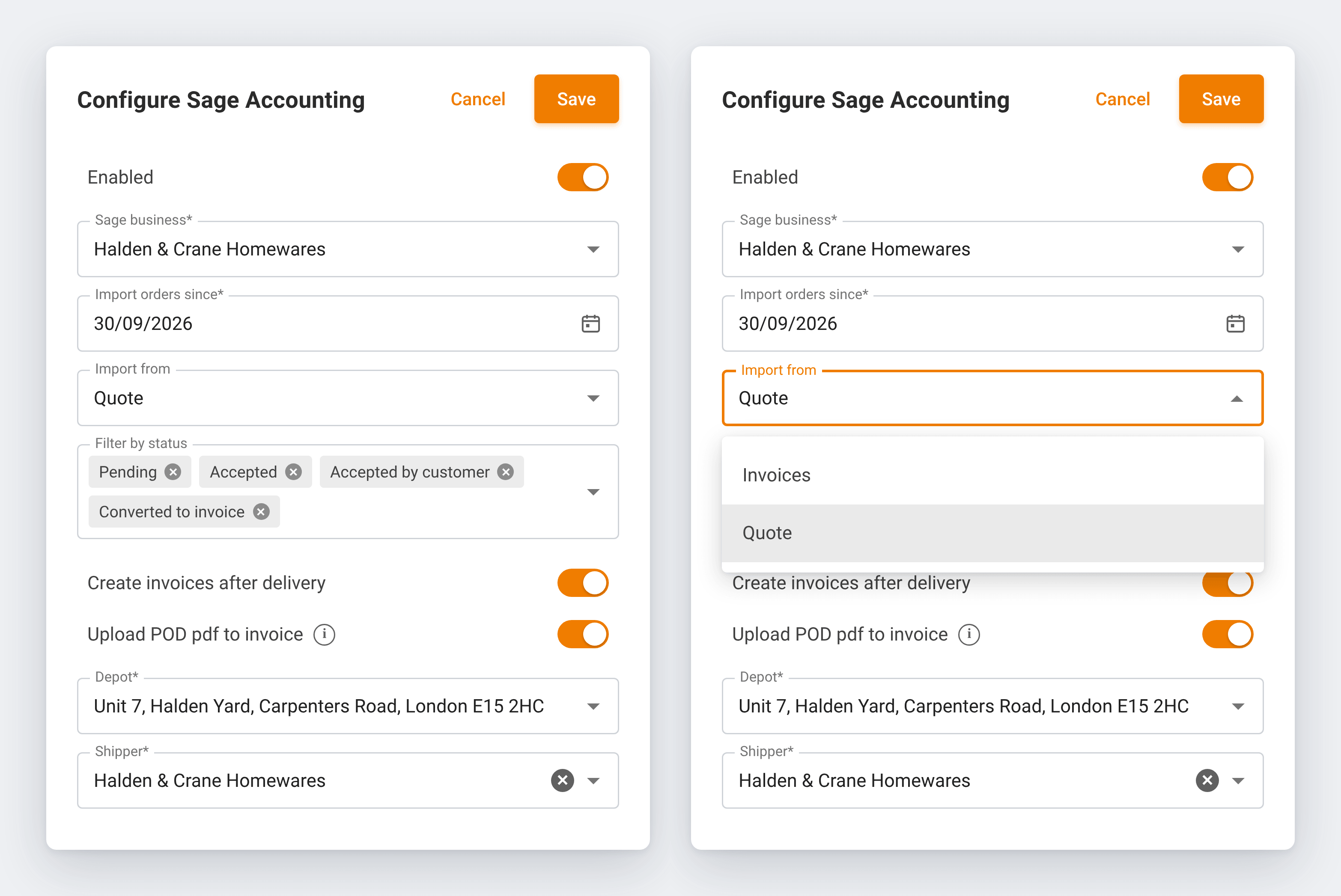 sage configure dialog optimized