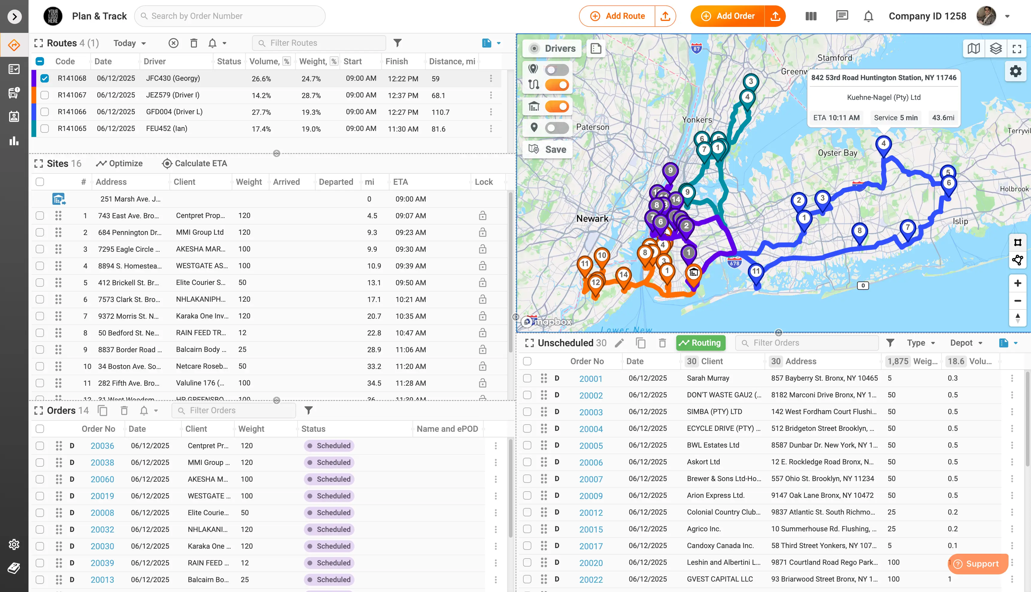 New York routed orders