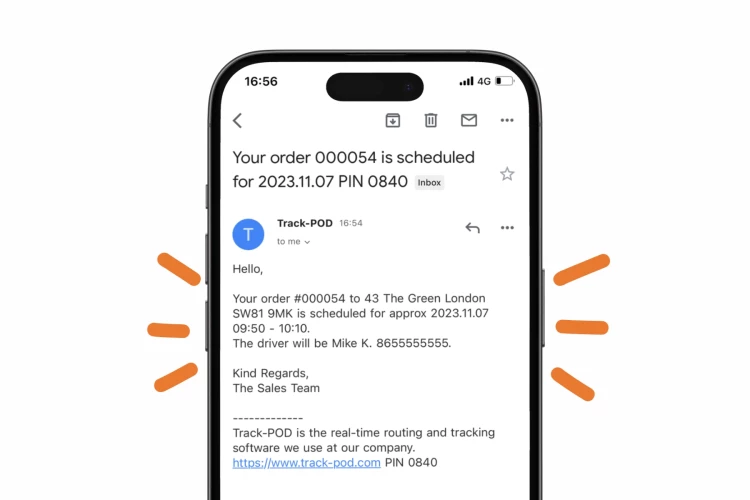 Shipping notifications in Track POD