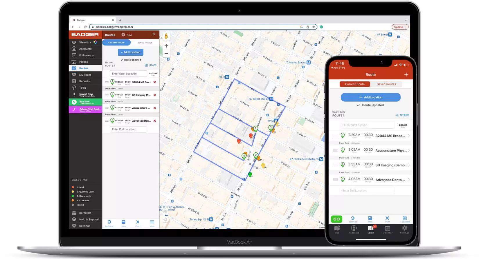 badget maps route planner