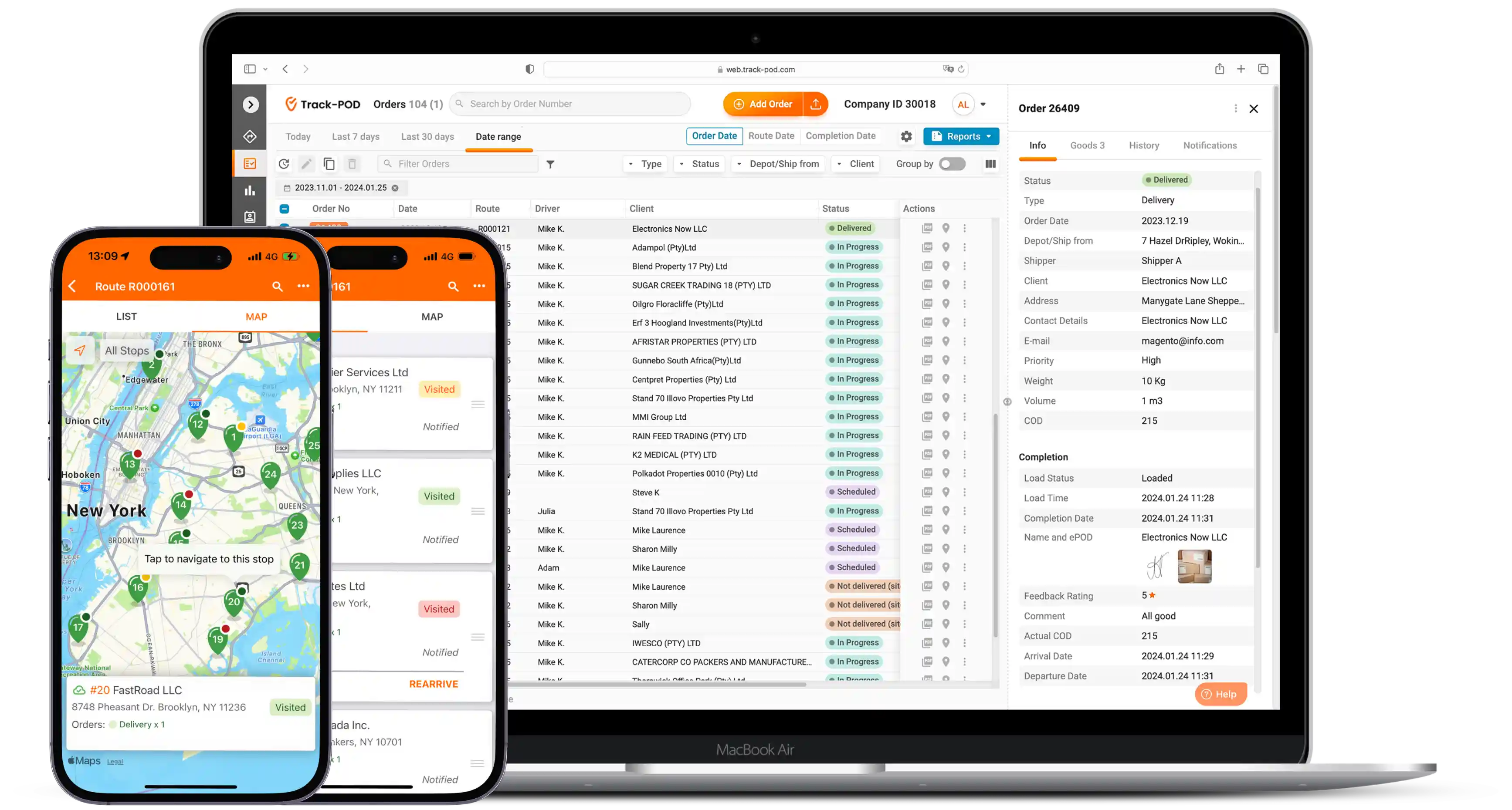 Track-POD, a delivery management solution, integrates with any OMS platform for wholesale and retail