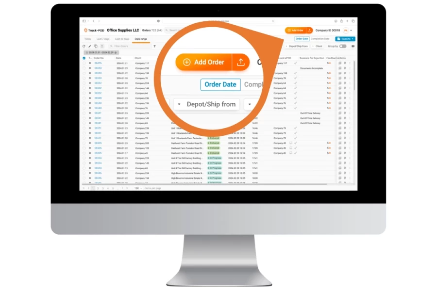 Track-POD customer portal offers advanced features for delivery management