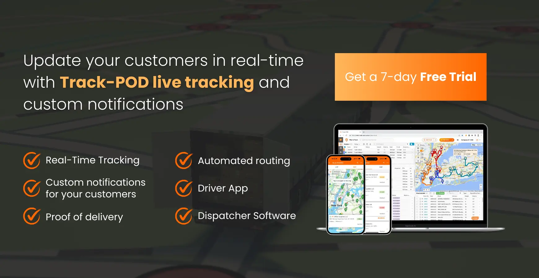 notifications and live tracking Track-POD