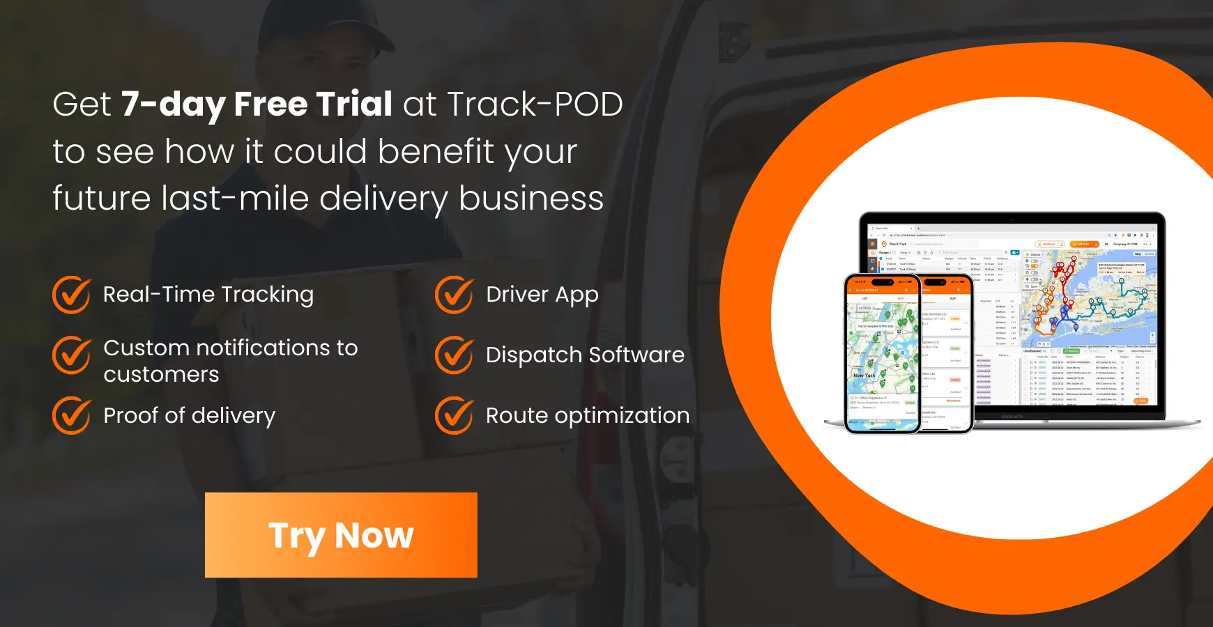 try Track-POD for free to help you start last-mile delivery business