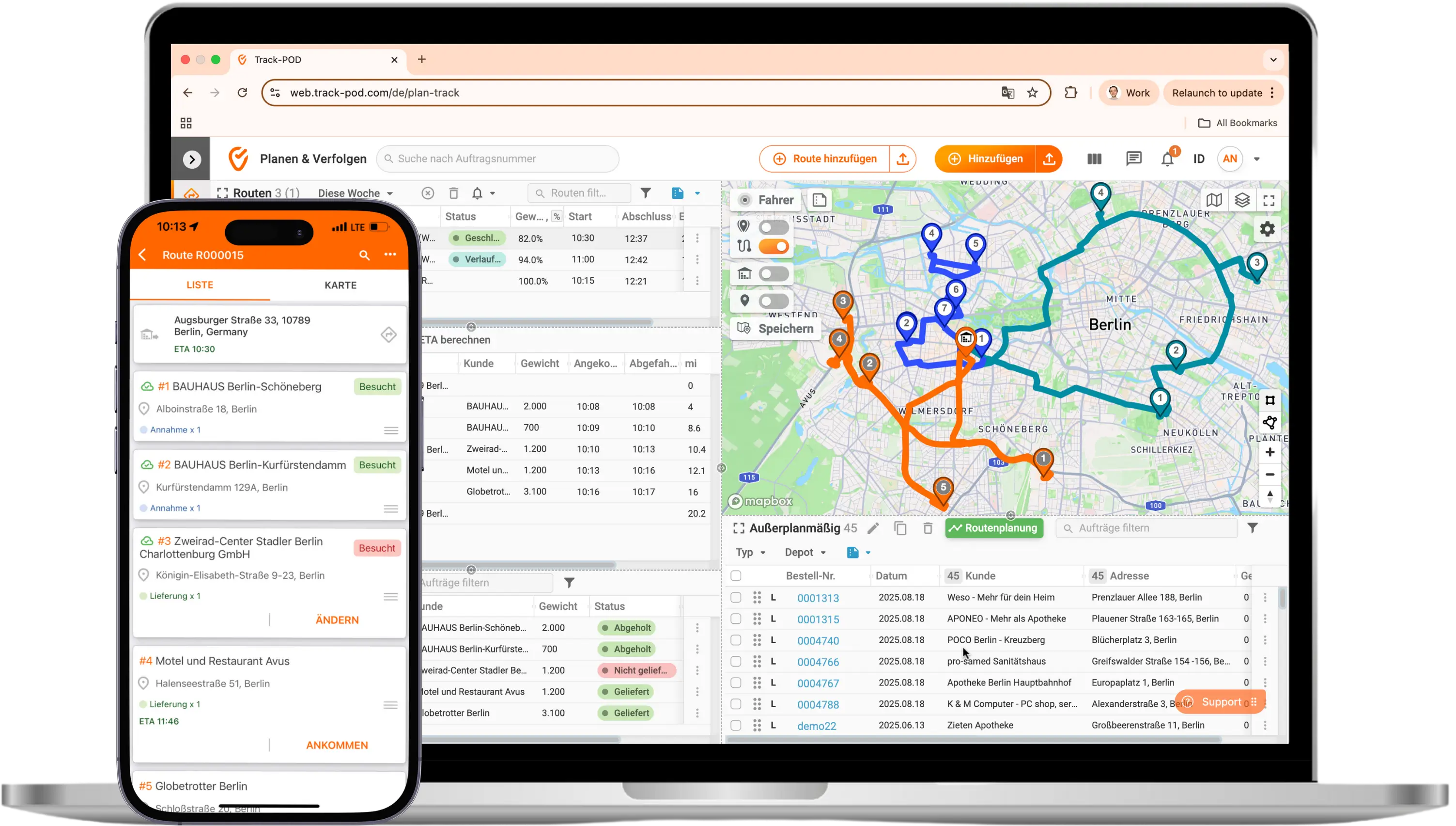 Track POD Managen Sie die Letzte Meile