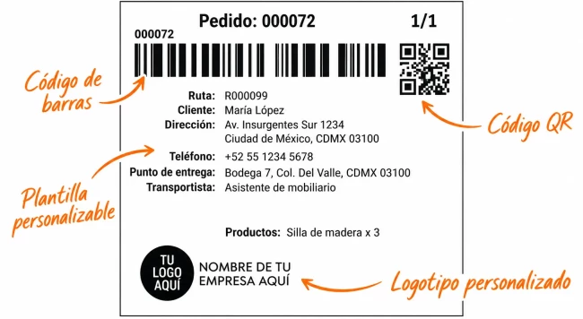 Etiqueta de envio configurable