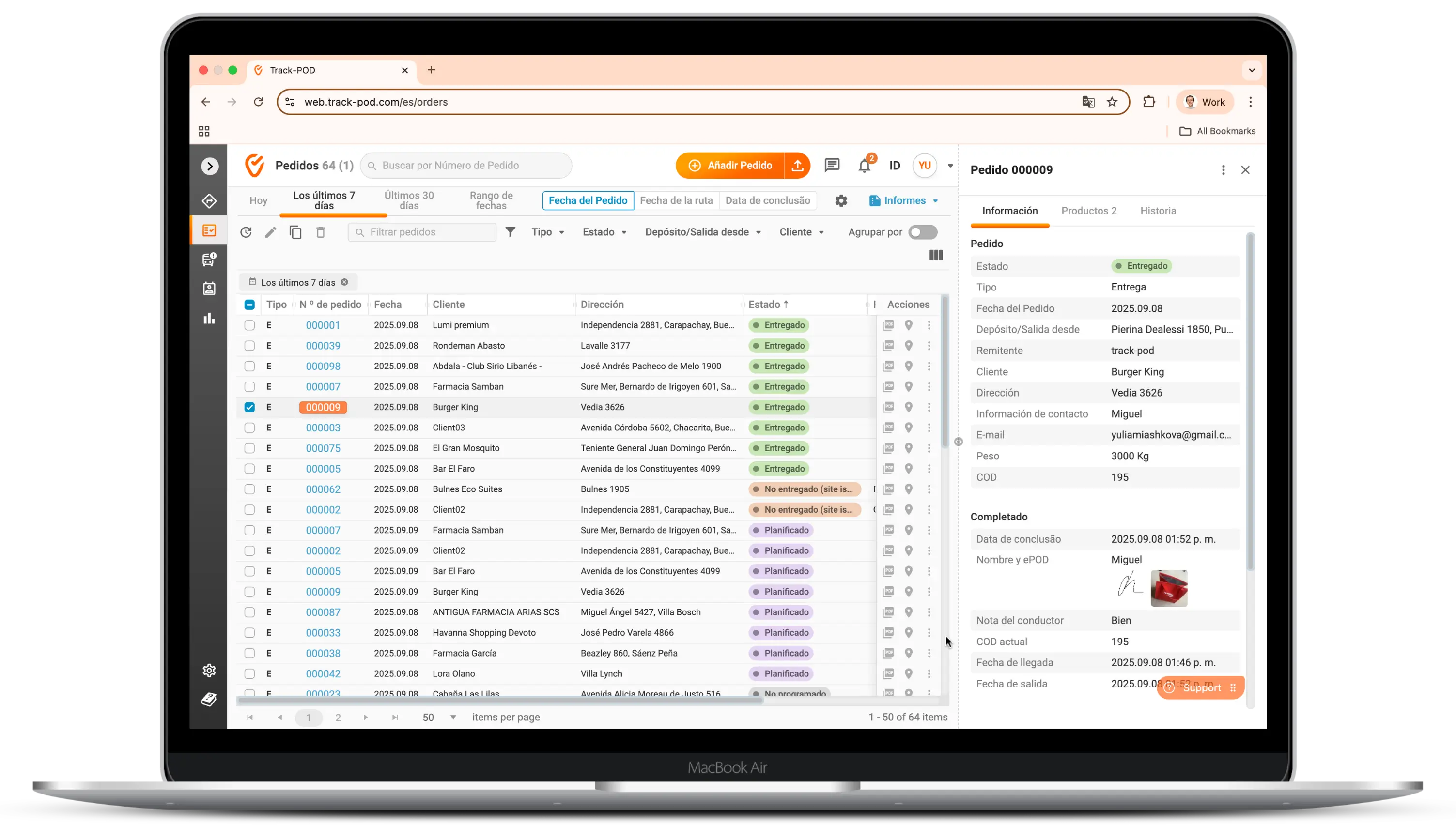 Sistema TMS basado en la nube