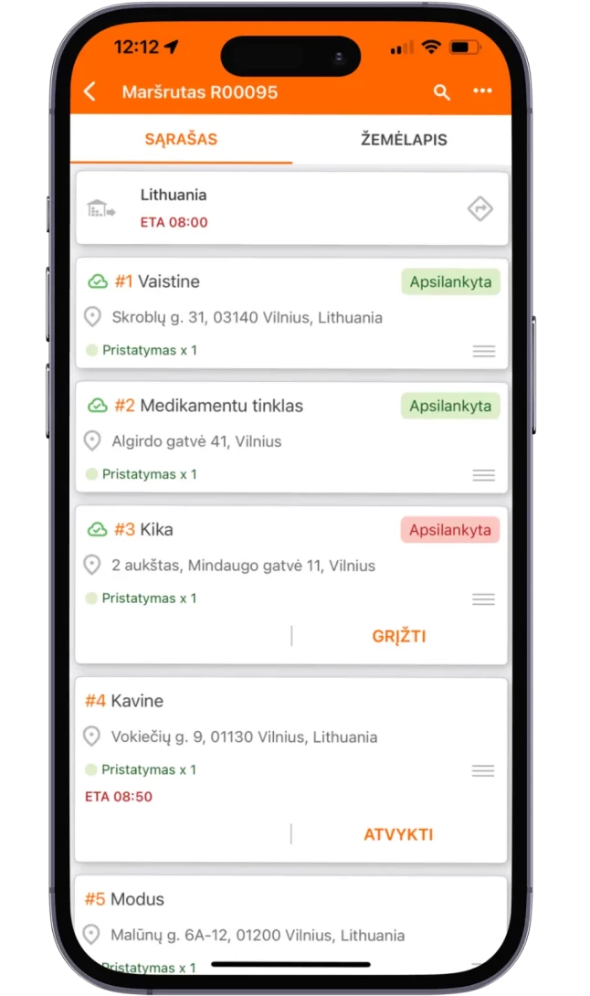 Track POD transporto valdymo sistema TMS