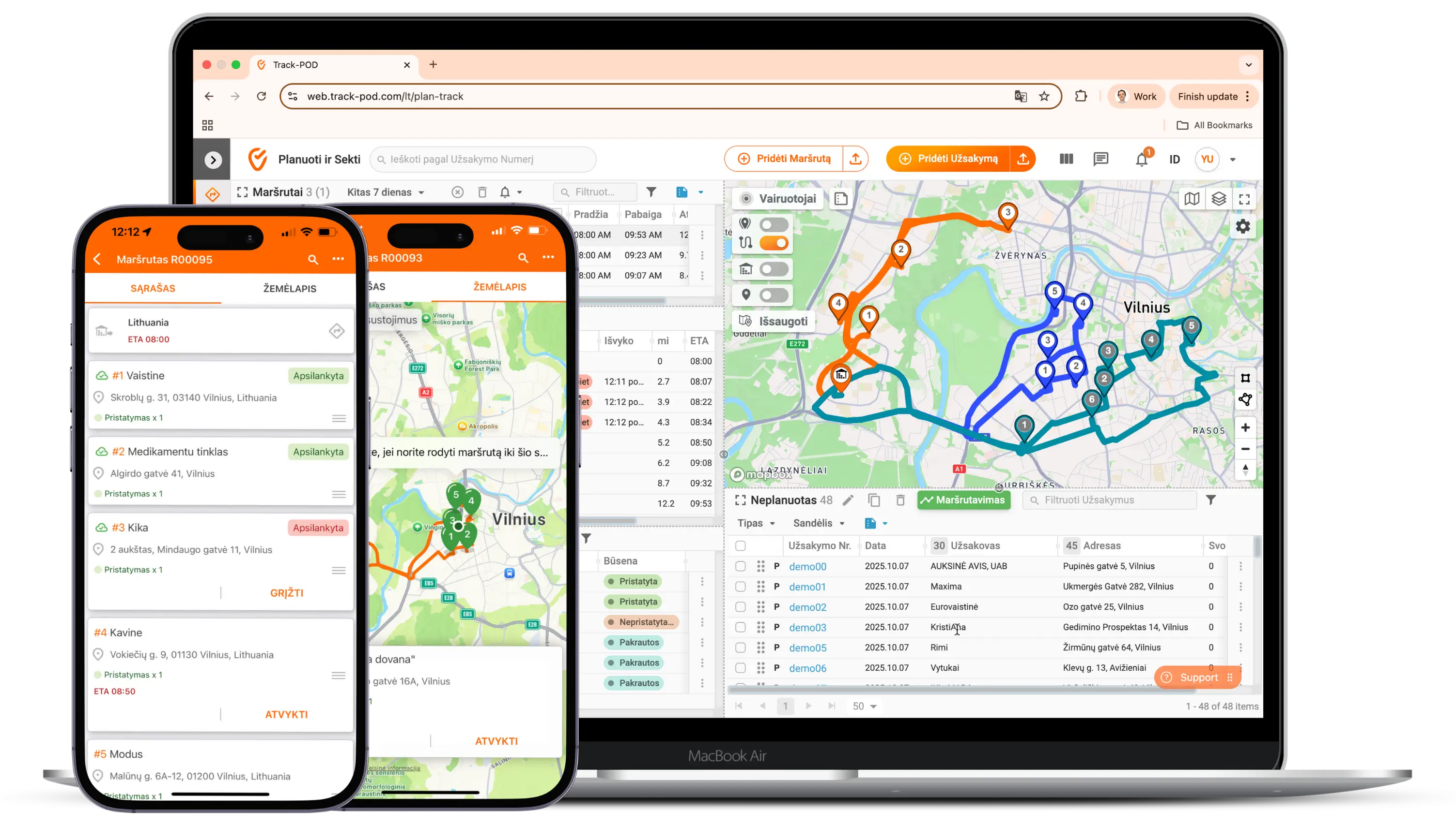 Siuntos sekimo realiuoju laiku galimybes