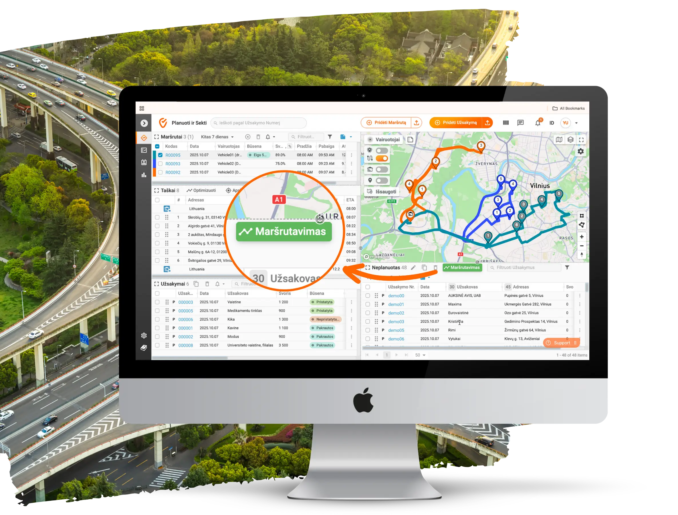 kurjeriu marsrutu optimizavimo programine iranga