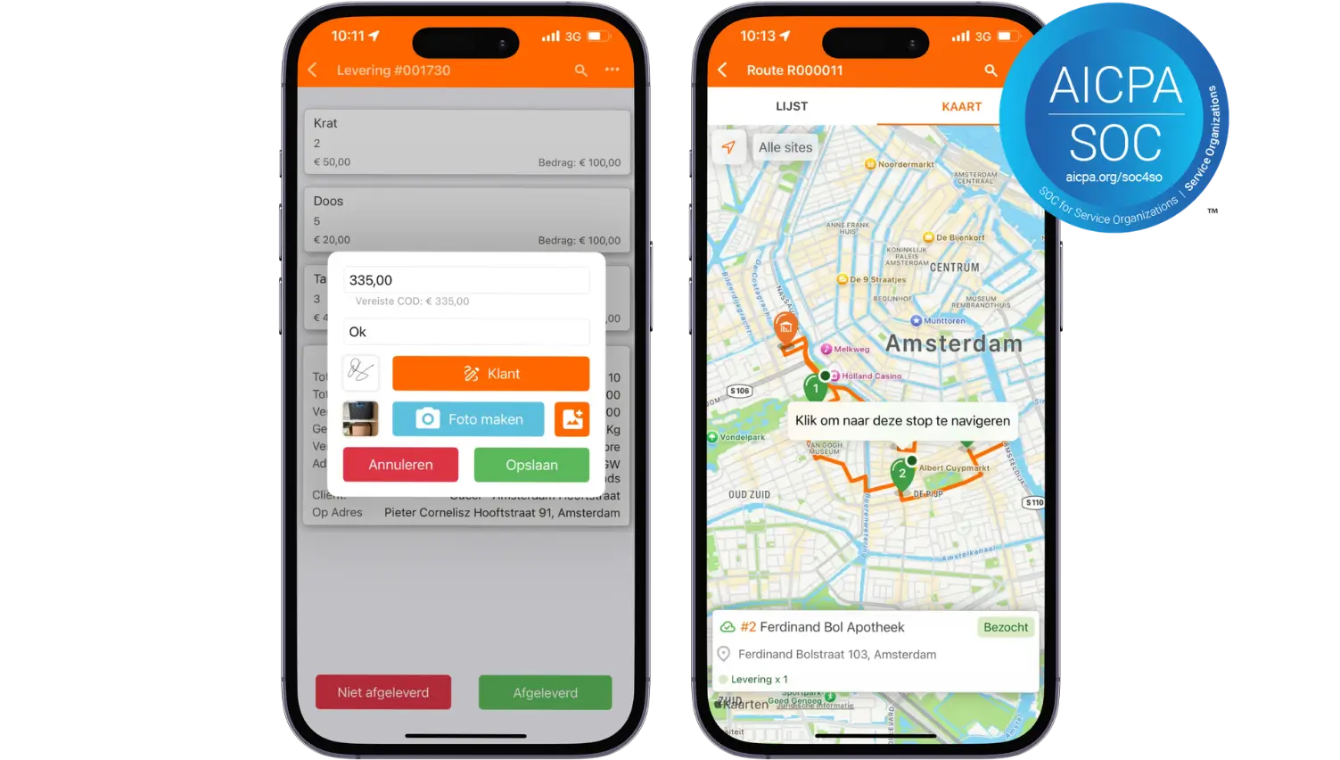 Bezorgingsapp voor bezorgers
