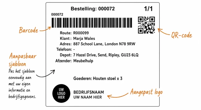 Configureerbaar verzendlabel