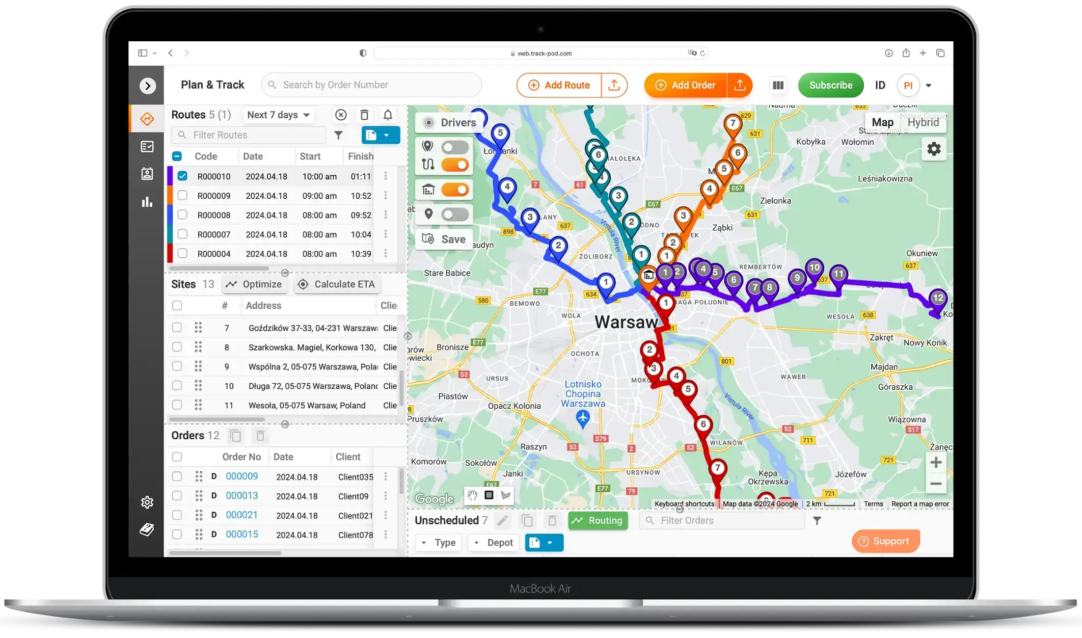 PL route planning software