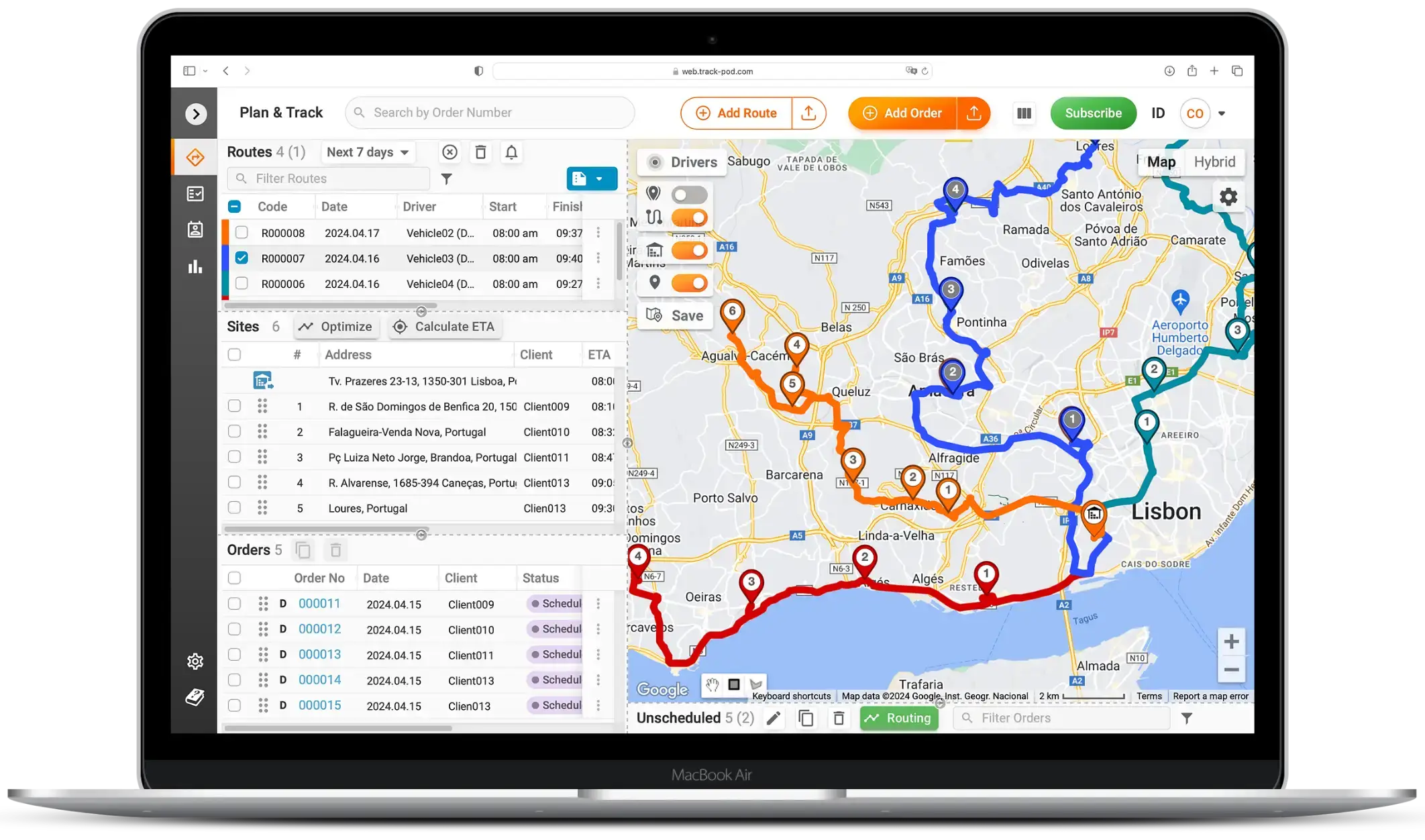 PT route planning software
