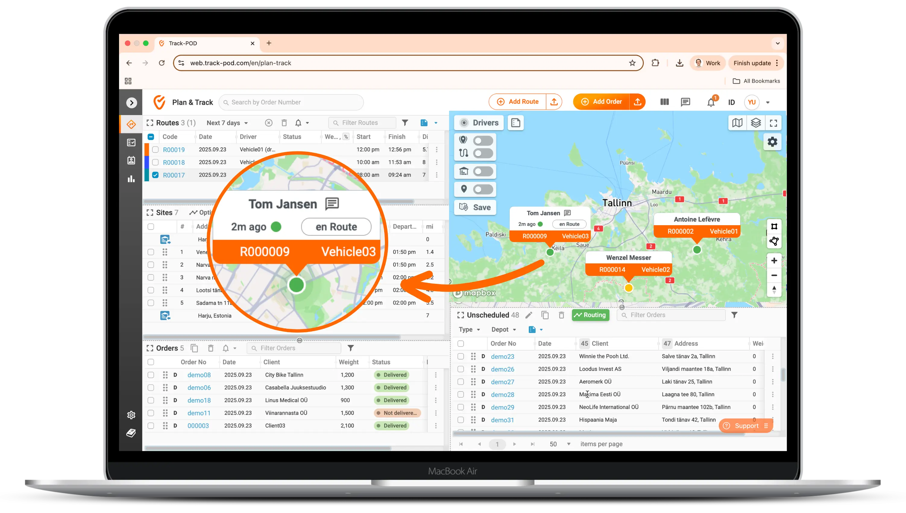 otslezhivanie voditelei dostavki