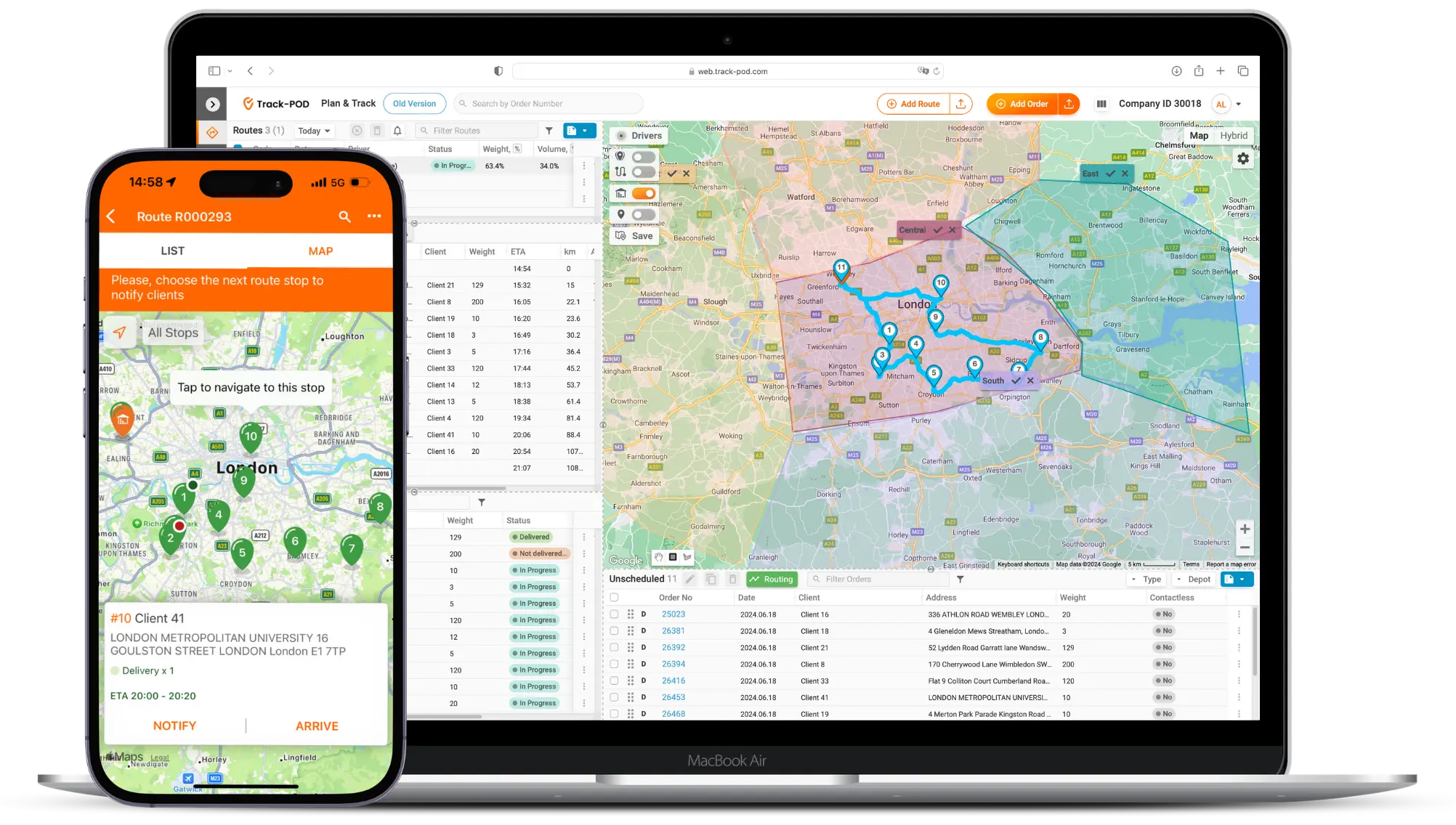 route management software and map zones