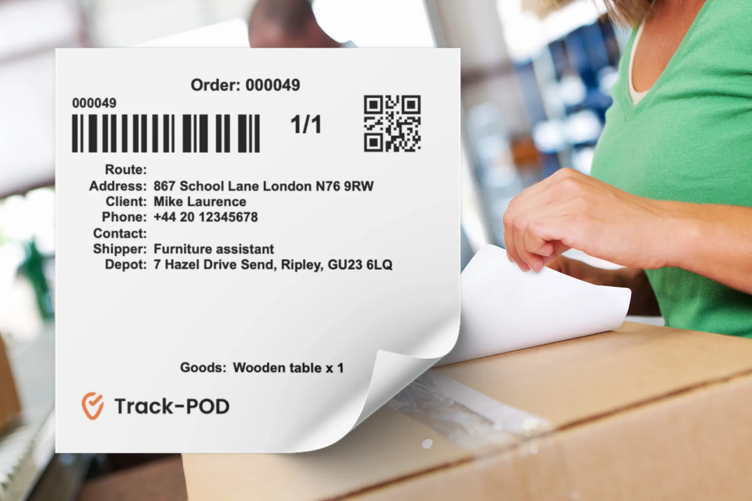 Shipping Label Barcode Template Vector Stock Illustration