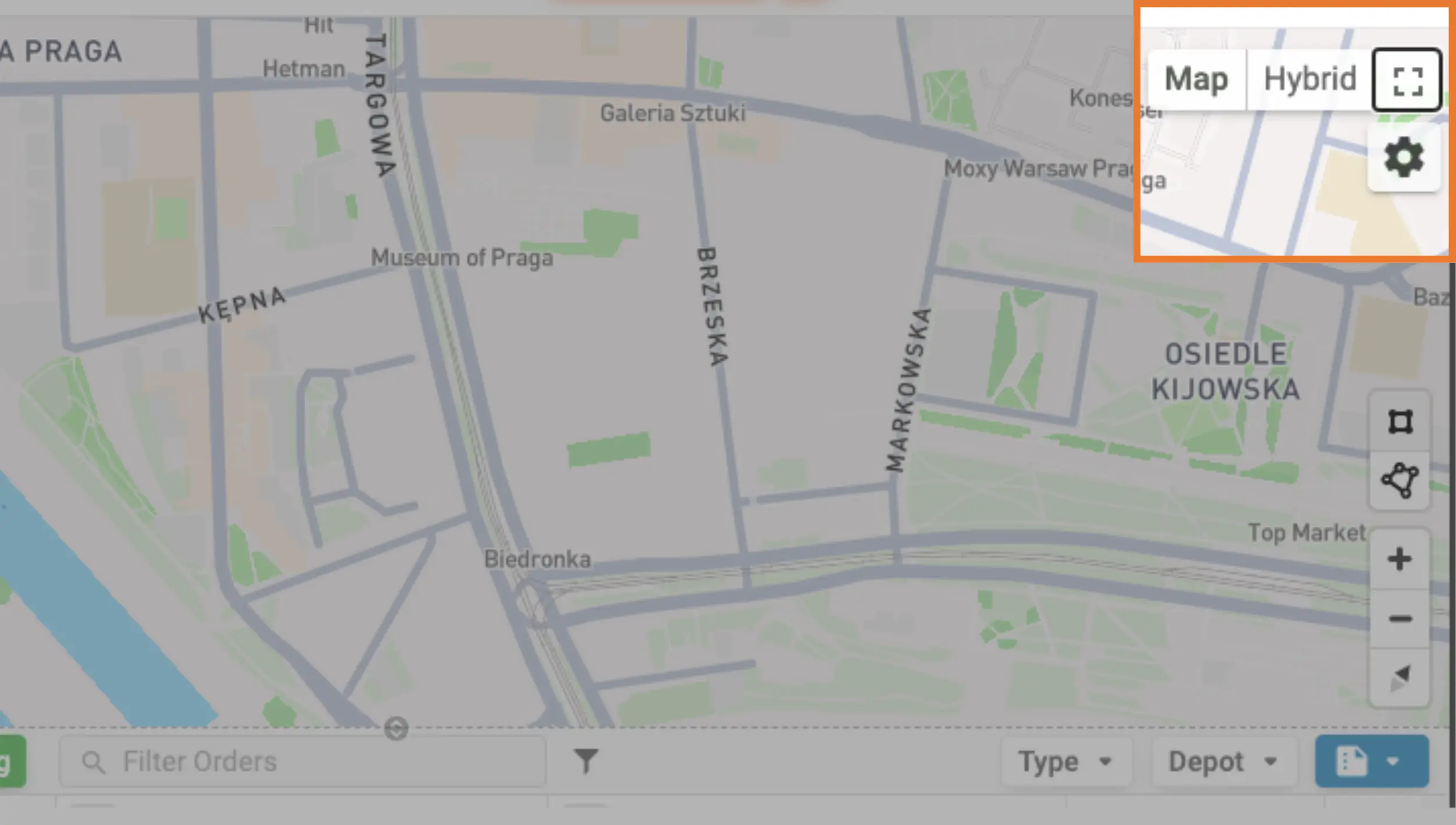 Fullscreen MapView for route scheduling