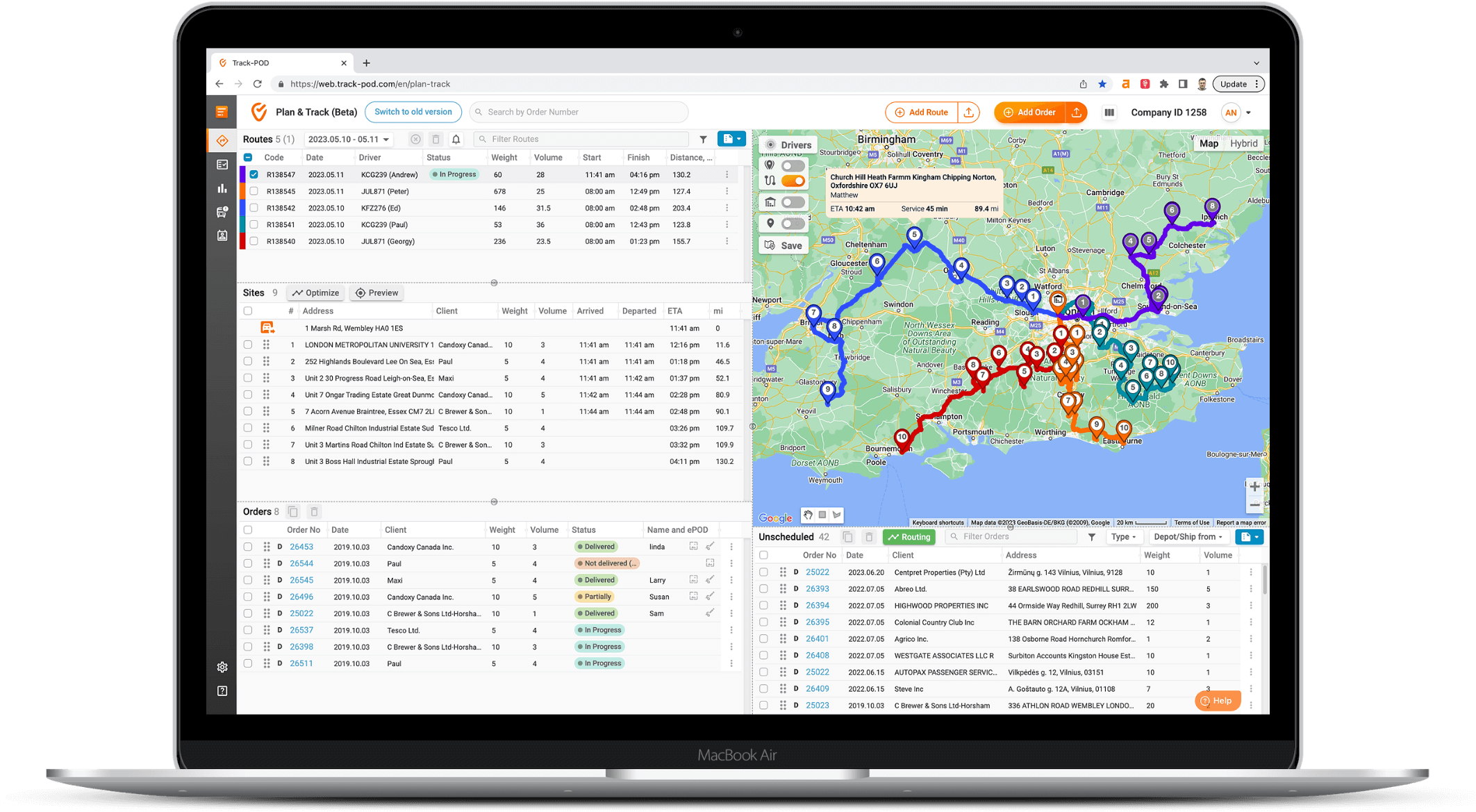 route planner trackpod
