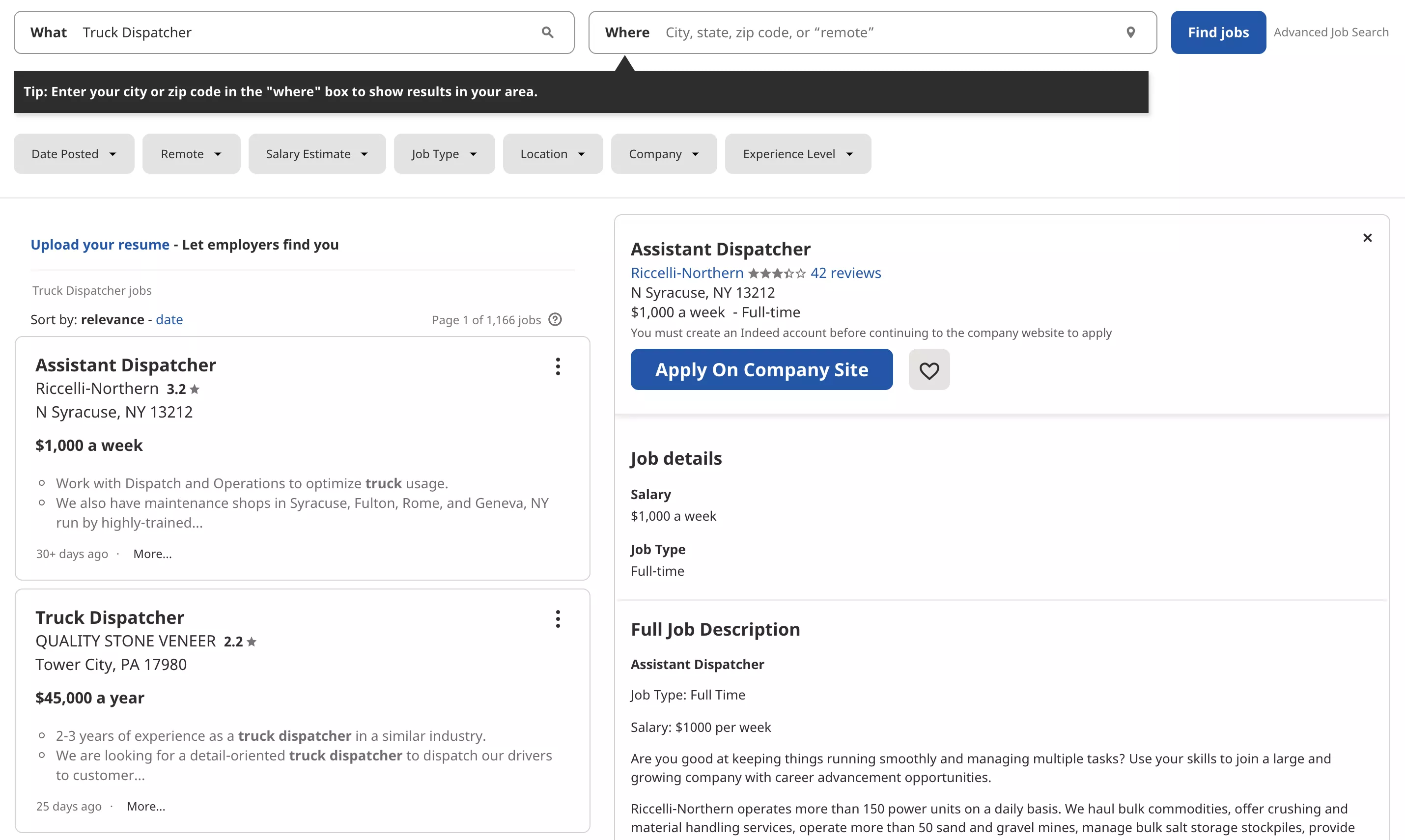 truck dispatcher jobs indeed